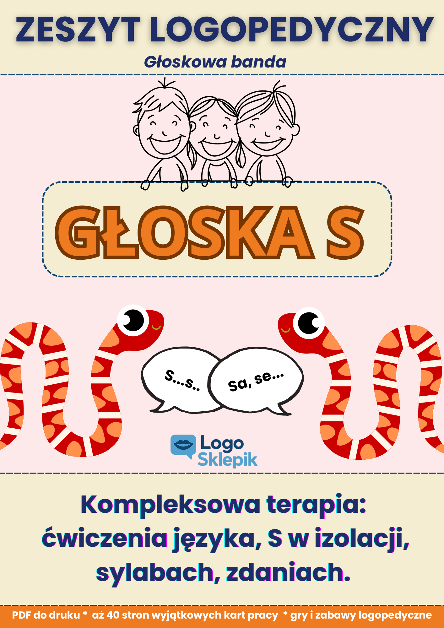 Głoska S- Zeszyt logopedyczny Głoskowa banda PDF
